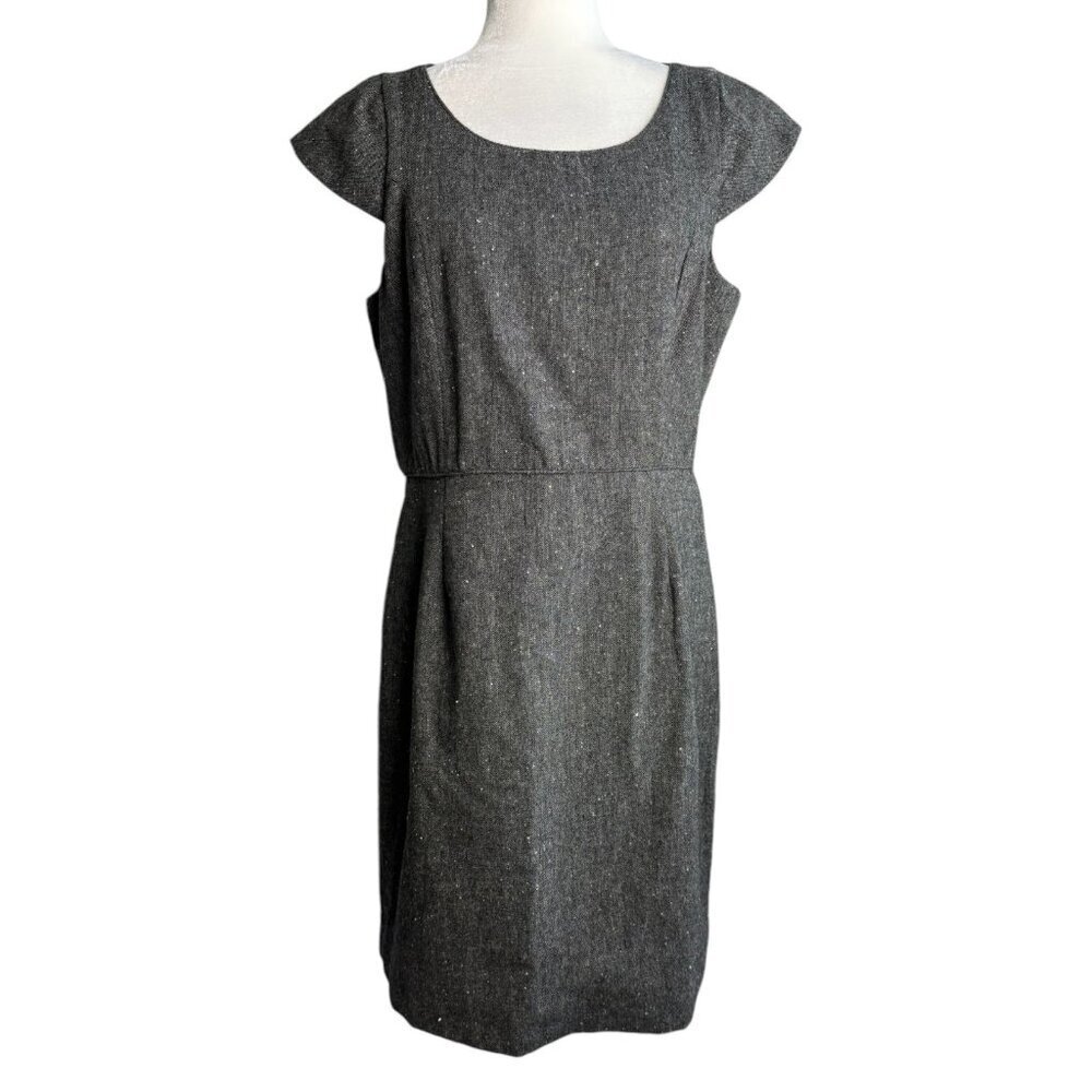 J.Crew Suiting Dress Wool Blend Tweed Short Sleeves Professional Women's Sz 12